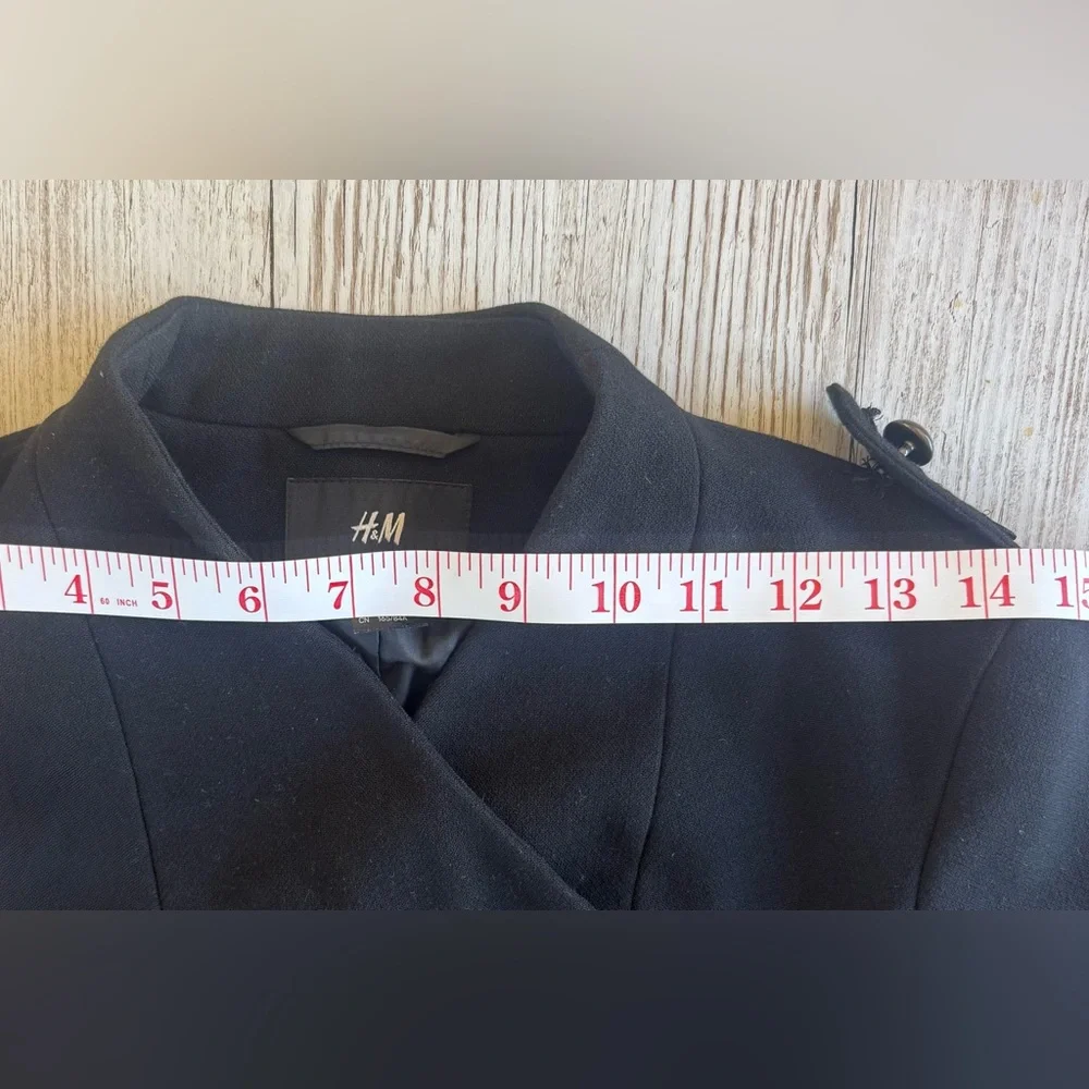 H&M Military Inspired Black Jacket Blazer 6